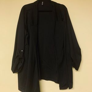 Black cotton blend blazer